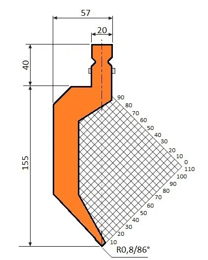 GWP-T1233/86°/R0,8/H155